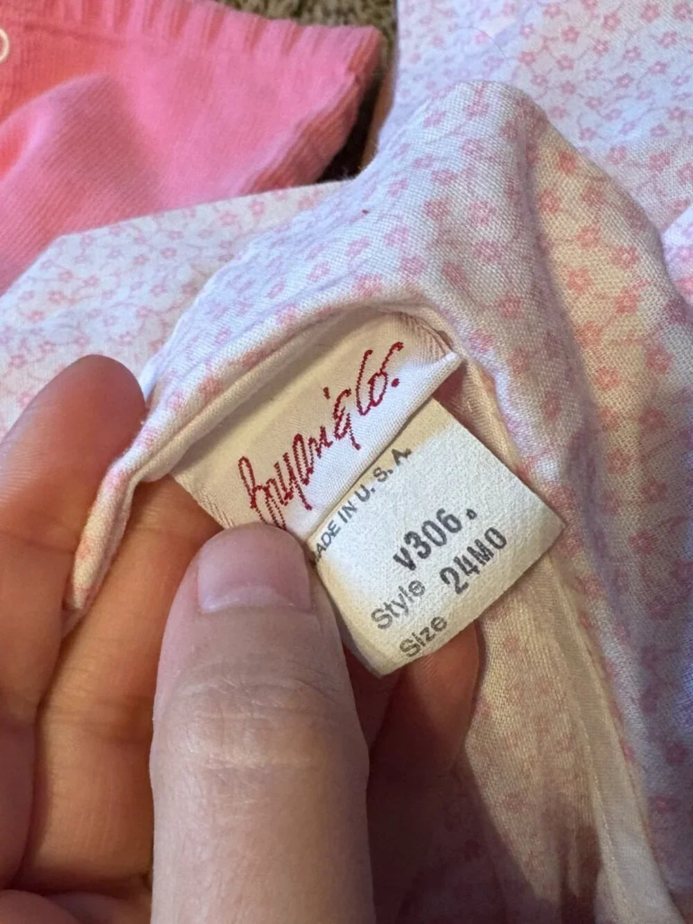 Vintage pink corduroy overall lacy outfit set